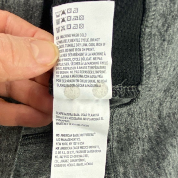 AE Flex Gray with Green/Yellow Zipper Athletic Zip Hoodie Men's size small - Picture 9 of 16